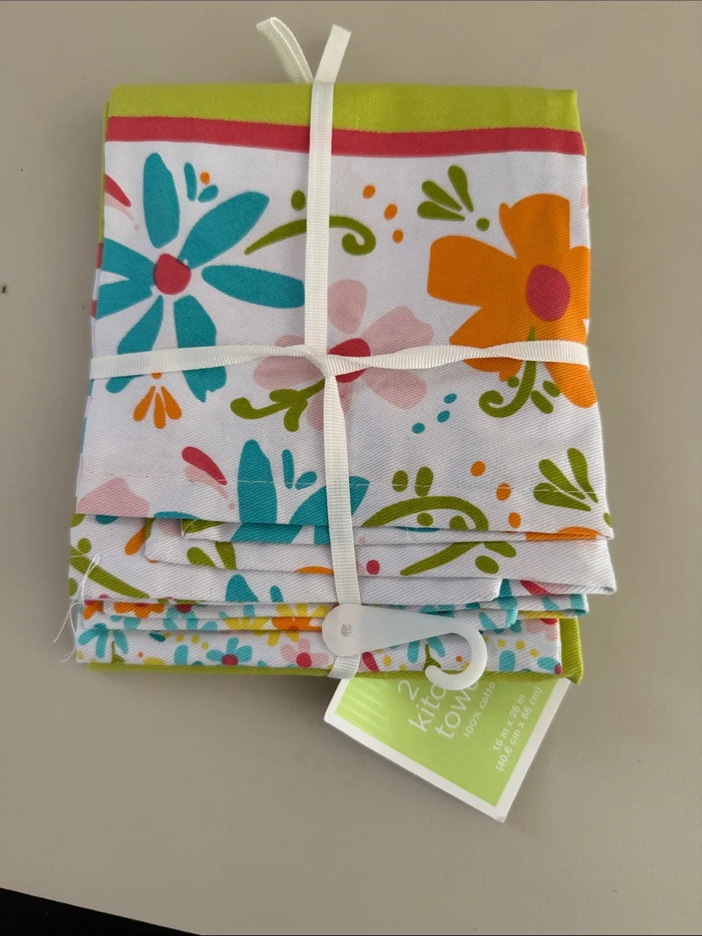 Target Floral Kitchen Towels - White, Teal, Orange, Pink, Green
